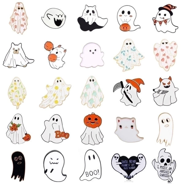 Cartoon Style Ghost Alloy Stoving Varnish Plating Kid's Brooches