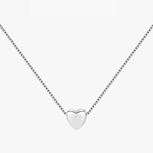 Casual Simple Style Heart Shape Sterling Silver Plating Silver Plated Necklace