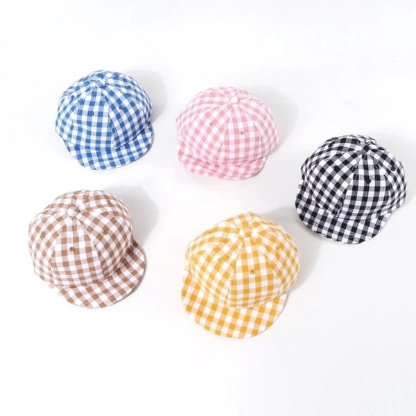 Children's Hat Summer Sunscreen Plaid Cap Baby Thin Section Soft-brimmed Hat Korean Baseball Cap Wholesale