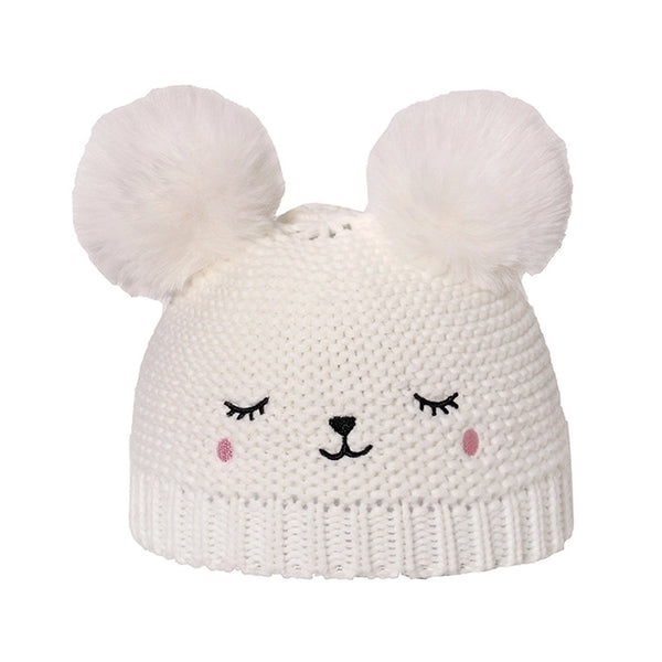 Children Unisex Cute Cartoon Pom Poms Wool Cap