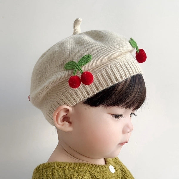 Children Unisex Cute Cherry Beret Hat