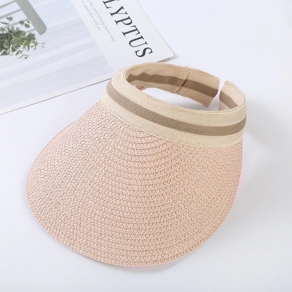 Children Unisex Lady Simple Style Solid Color Wide Eaves Straw Hat