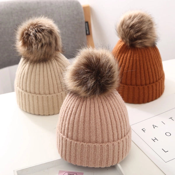 Children Unisex Simple Style Solid Color Wool Cap