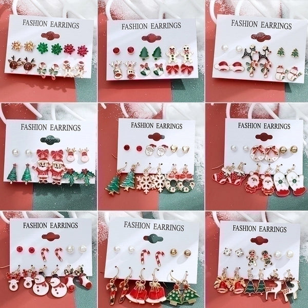 Christmas Plating Alloy No Inlaid Earrings Ear Studs