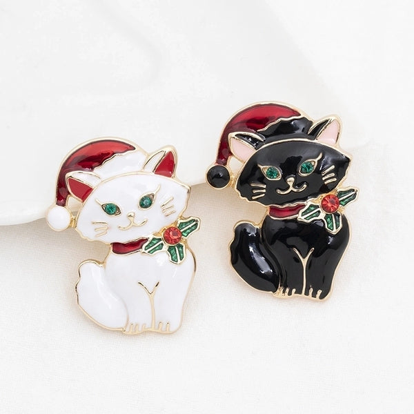 Christmas Series Cute Cat Brooch