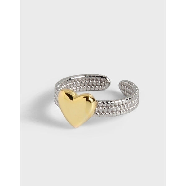 Commute Heart Shape Sterling Silver Plating Gold Plated Rings