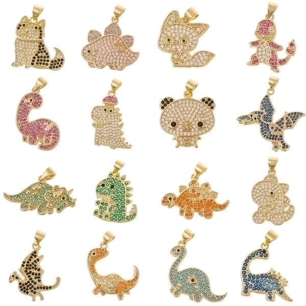 Cute Animal Zircon Copper Wholesale Charms