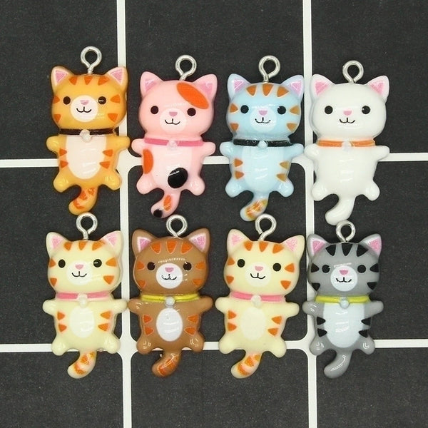 Cute Cat Resin Pendants