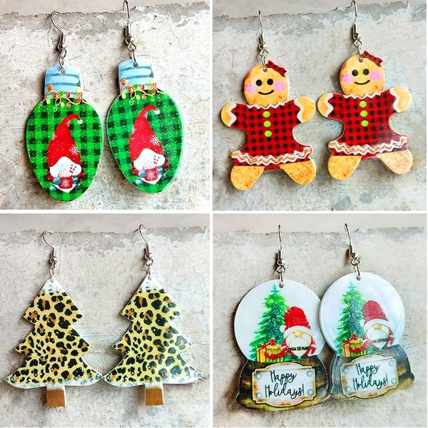 Cute Christmas Tree Gingerbread Arylic Women's Earrings 1 Pair