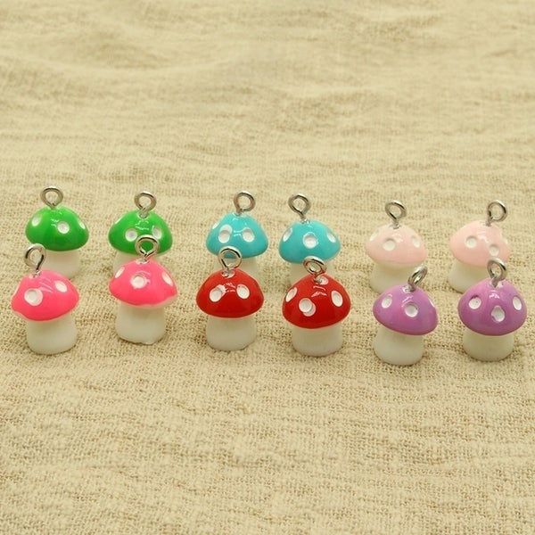 Cute Mushroom Resin Printing Jewelry Accessories