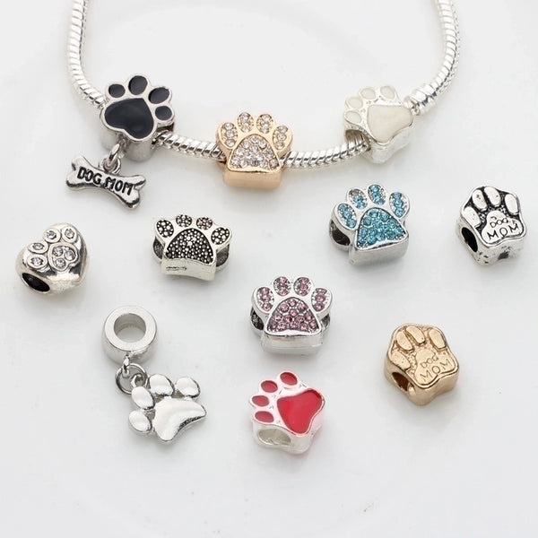 Cute Paw Print Zinc Alloy Plating Inlay Zircon Jewelry Accessories