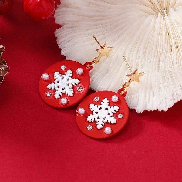 Cute Snowman Alloy Plating Women's Drop Earrings 1 Pair