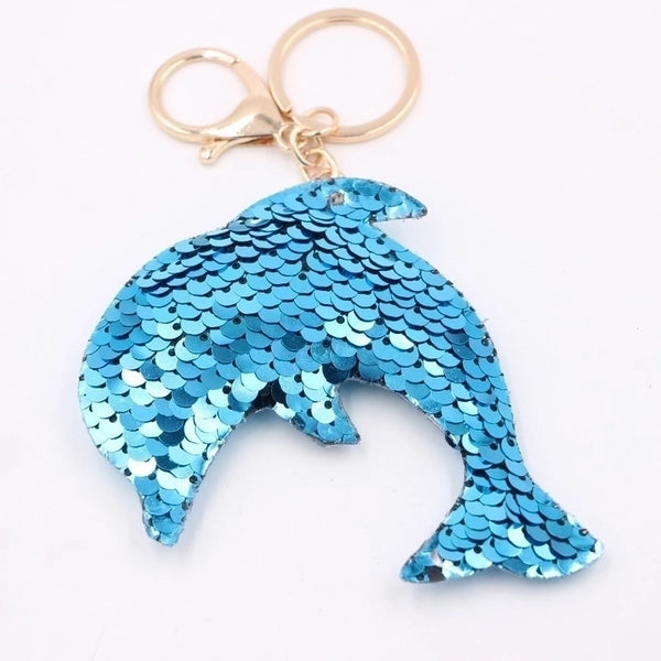 Cute Star Dolphin Sequin Plating Keychain