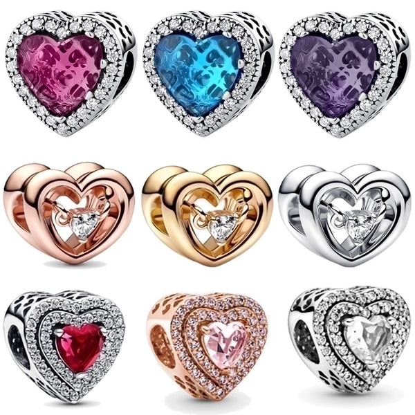 Cute Sweet Heart Shape Copper Plating Silver Plated Jewelry Accessories