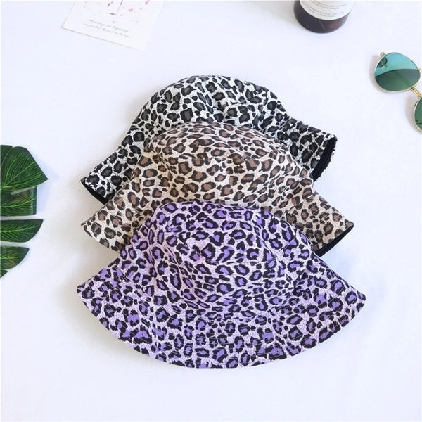 Double-sided Leopard Print Fisherman Hat