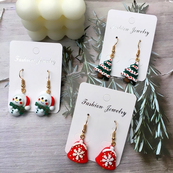 Ethnic Style Christmas Tree Santa Claus Snowman Resin Women's Drop Earrings 1 Pair