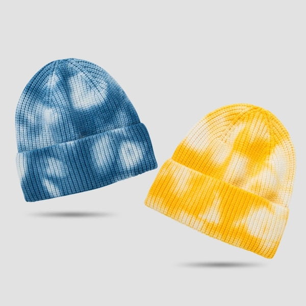 European And American Cross-border Woolen Hats Tie-dye Gradient Knit Hat Fashion Hedging Melon Leather Hat New