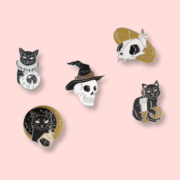 Fashion Cat Skull Alloy Stoving Varnish Unisex Brooches