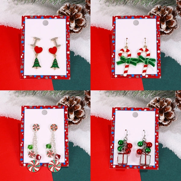 Fashion Christmas Tree Alloy Enamel Inlay Artificial Gemstones Women's Drop Earrings 1 Pair