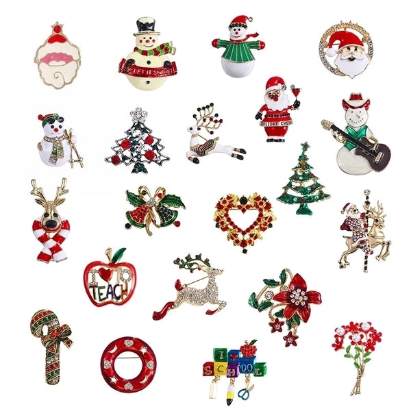 Fashion Christmas Tree Alloy Plating Rhinestones Women's Brooches