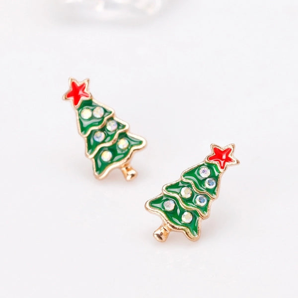 Fashion Christmas Tree Santa Claus Alloy Plating Women's Ear Studs 1 Pair