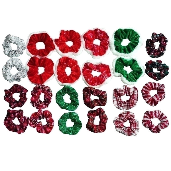 Fashion Color Block Cloth Sequins Hair Tie