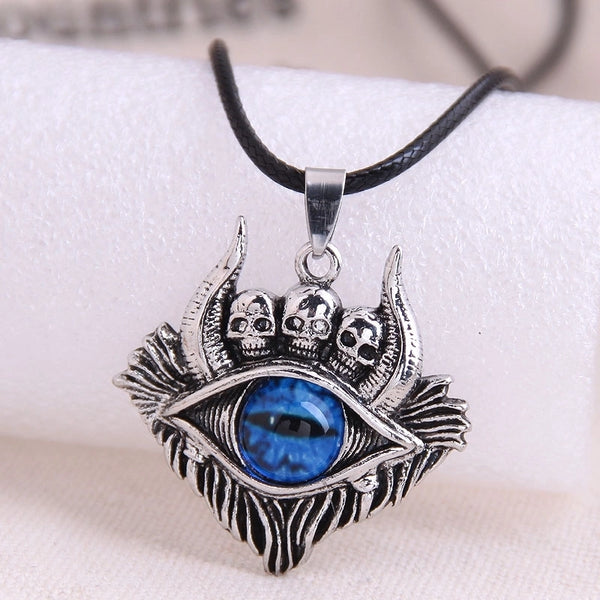 Fashion Retro Skull Demon Eye Trend Men's Domineering Retro Exaggerated Necklace Wholesale