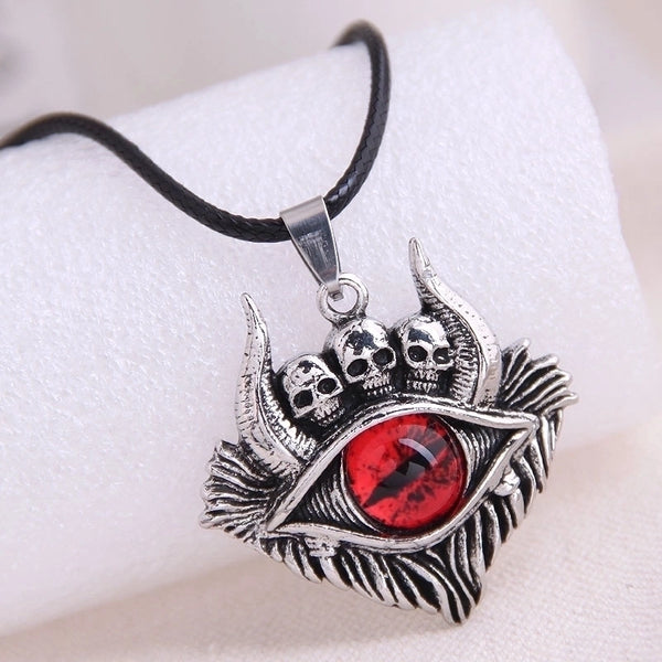 Fashion Retro Skull Demon Eye Trend Men's Domineering Retro Exaggerated Necklace Wholesale