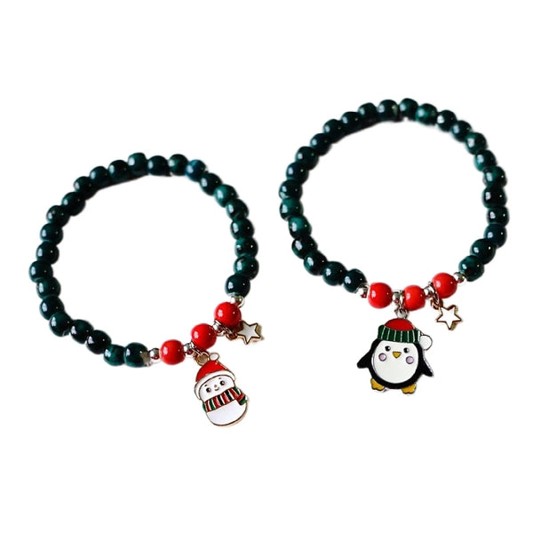 Fashion Santa Claus Bell Alloy Beaded Women's Bracelets 1 Piece