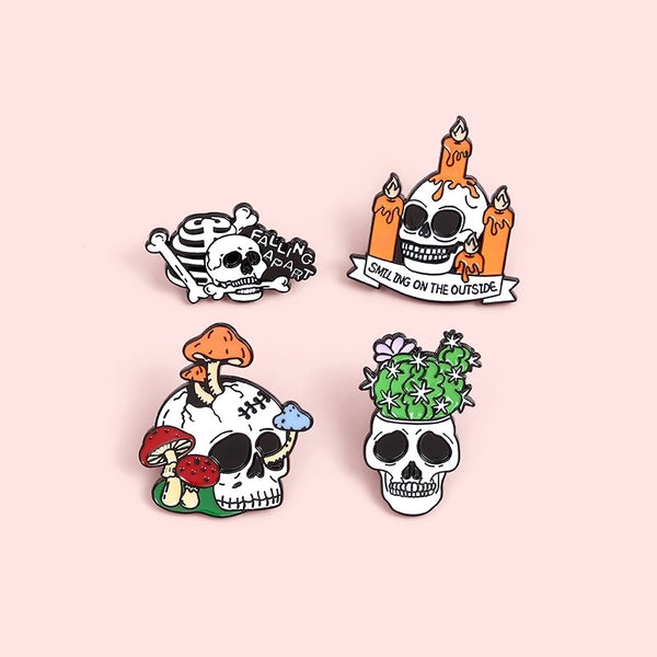 Fashion Skull Alloy Enamel Unisex Brooches