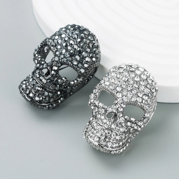 Fashion Skull Alloy Inlay Rhinestone Brooches