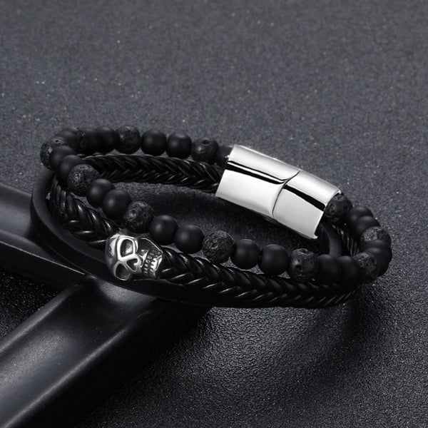 Fashion Skull Alloy Plating Halloween Men'S Bracelets