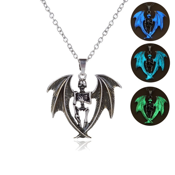 Fashion Skull Pendant Luminous Necklace