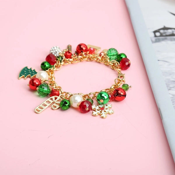 Fashion Snowflake Alloy Pearl Plating Inlay Rhinestones Bracelets