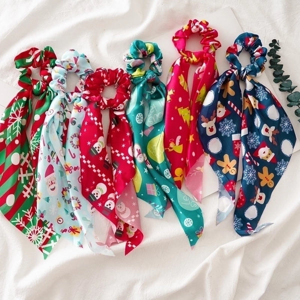 Fashion Snowman Cloth Printing Hair Tie 1 Piece