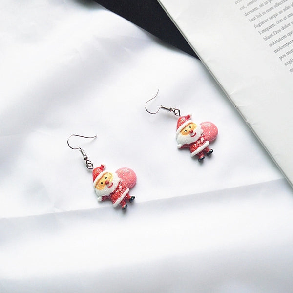 Fashion Snowman Elk Resin Women's Drop Earrings 1 Pair