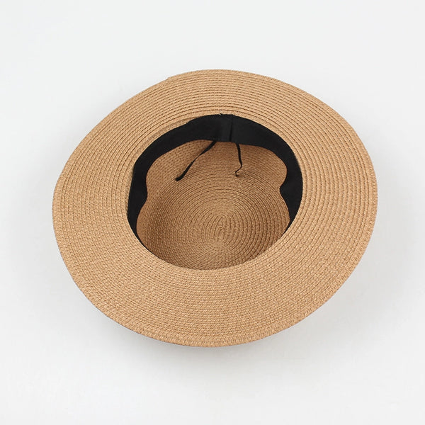 Fashion Sunshade Sunscreen Short Brim Flat-top Straw Hat Wholesale