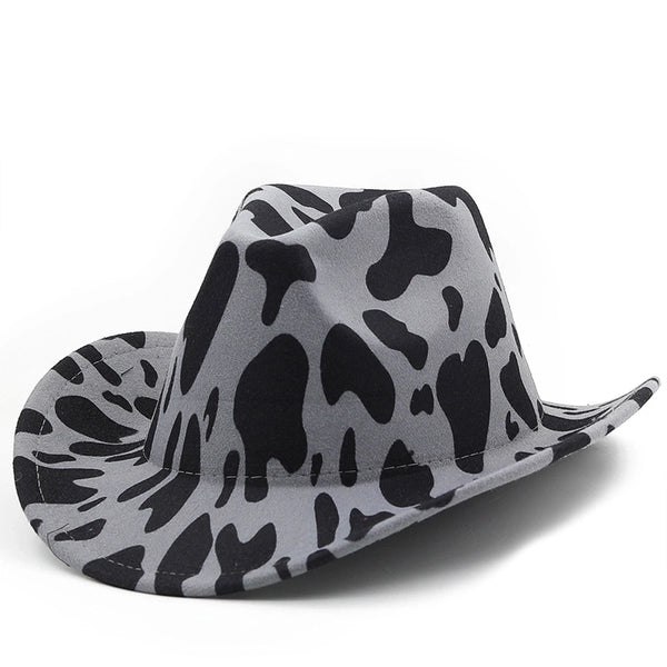 Fashion Thickened Fabric Double-sided Contrast Color Hat Rolled Brim Cowboy Felt Hat