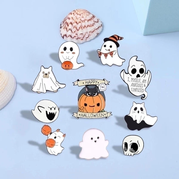 Funny Skull Ghost Alloy Plating Brooches