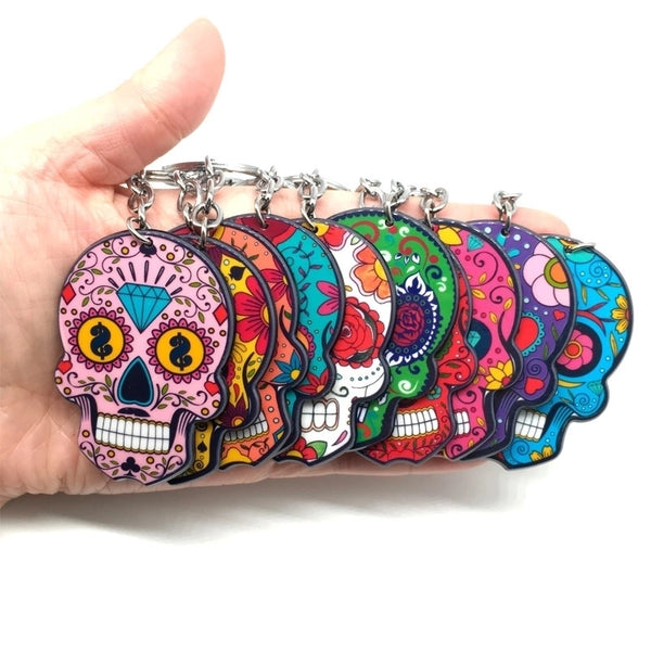 Funny Skull Plastic Bag Pendant Keychain 1 Piece