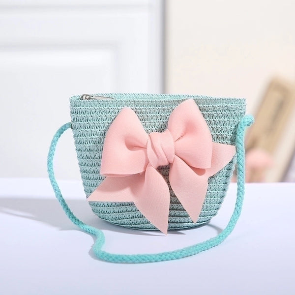 Girl's Fashion Solid Color Bow Knot Straw Hat