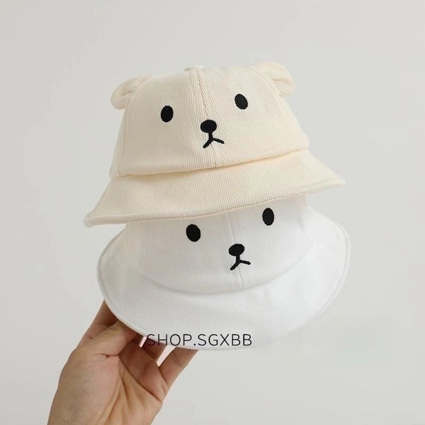 Girl's Simple Style Color Block Printing Bucket Hat