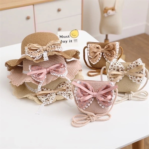 Girl's Sweet Bow Knot Straw Hat