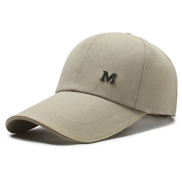 Hat Baseball Cap Men's Casual  Sun Protection Sun Protection Fishing Men's Canvas Lengthened Edge Hard Top Peaked Baseball Cap