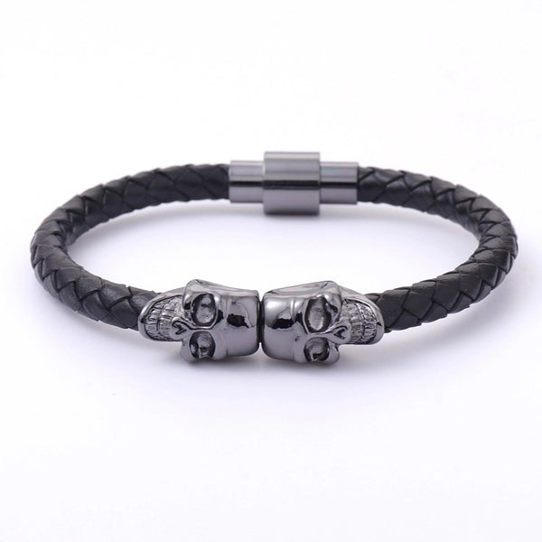 Hip-hop Punk Simple Style Skull Alloy Plating Men's Bracelets