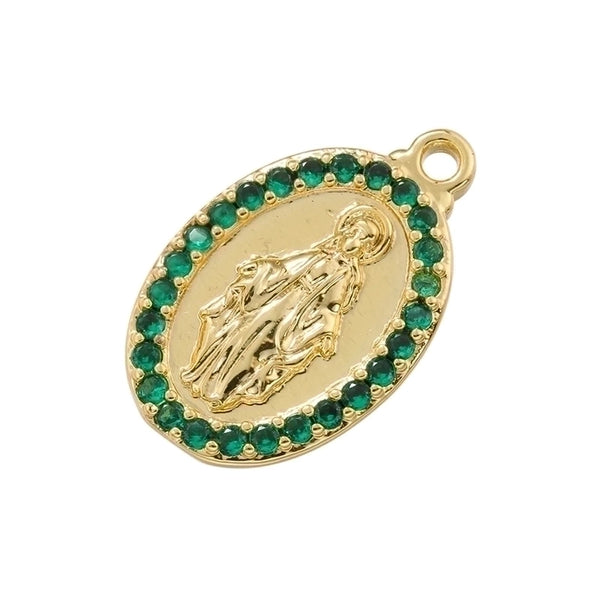 Hip-hop Rock Cool Style Virgin Mary Copper Plating Inlay Zircon 18k Gold Plated Charms