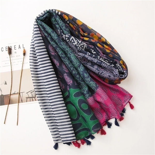 Hot Selling Fashion Color Cotton Linen Scarf Silk Scarf