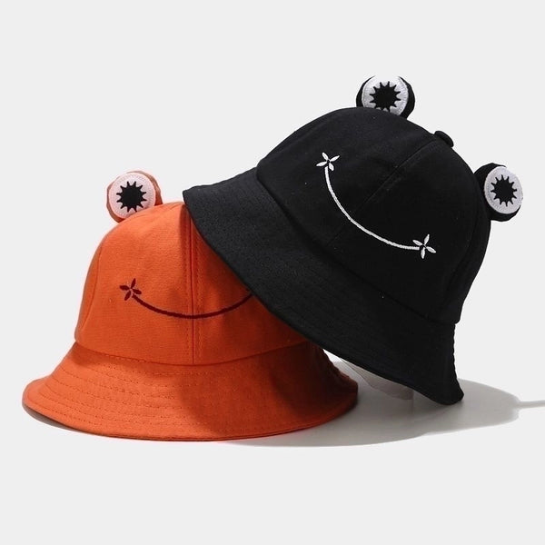 Kid's Women's Cute Frog Wide Eaves Bucket Hat