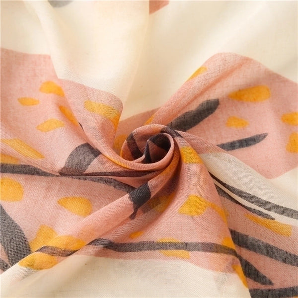 Korean Cotton And Linen Scarf Women Plain Bougainvillea Spring Thin Silk Shawl Beach Towel