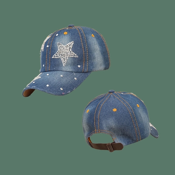 Korean Fashion Diamond Five-pointed Star Baseball Cap